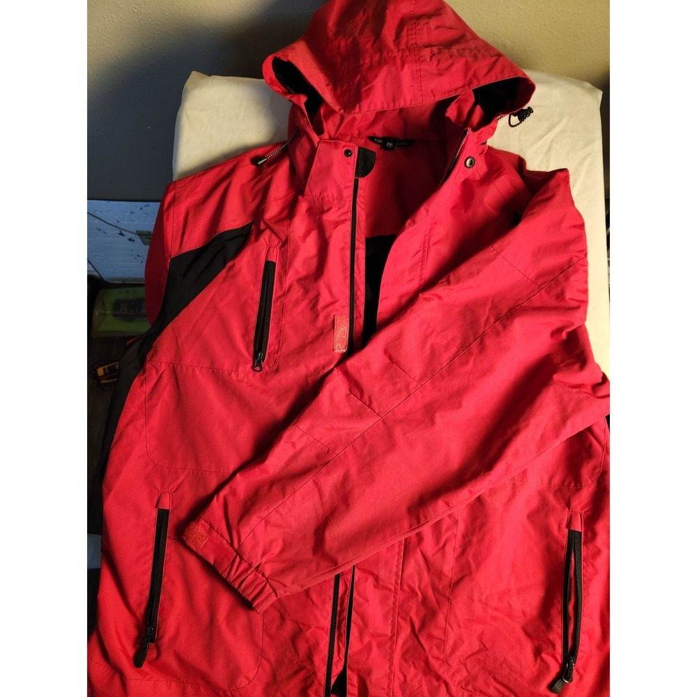 Mens jacket Port Authority Alpine Hooded Insulated Red & Black Coat 2XL